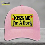 Kiss Me Im A Dork Novelty License Plate Hat Tag Unconstructed Cotton Pink