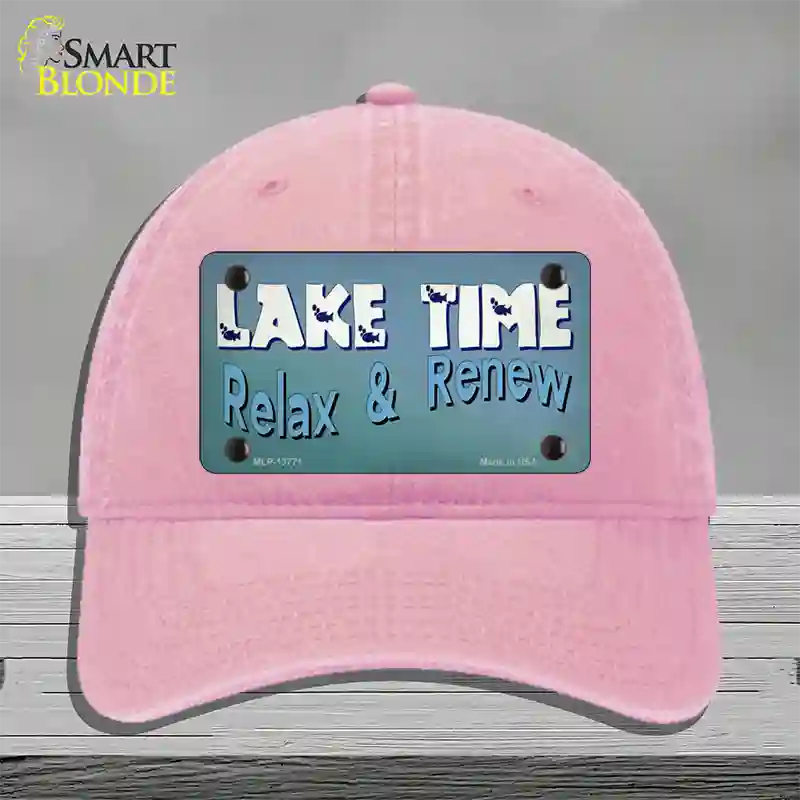 Lake Time Novelty License Plate Hat Tag Unconstructed Cotton Pink