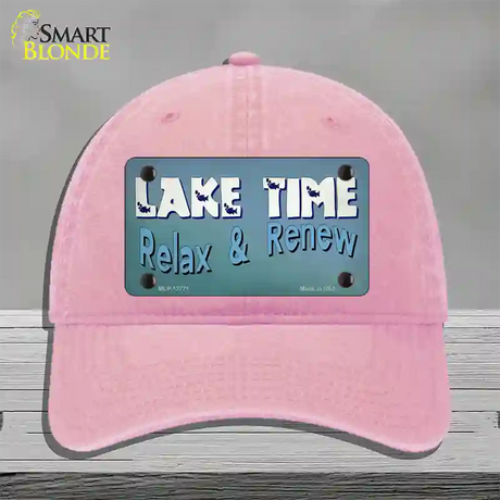 Lake Time Novelty License Plate Hat Tag Unconstructed Cotton Pink