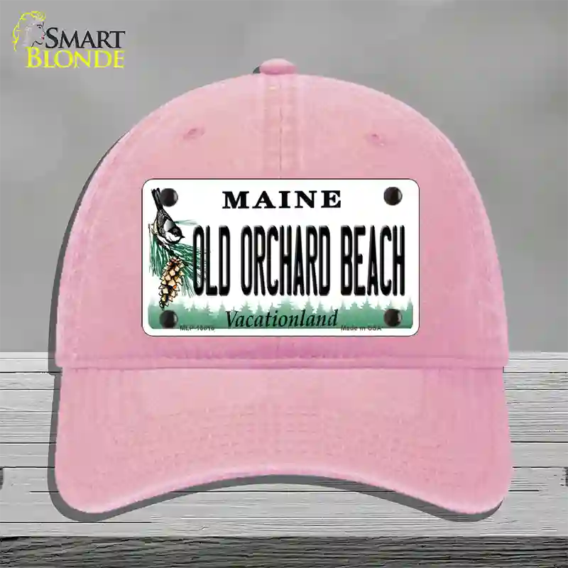Old Orchard Beach Maine Novelty License Plate Hat Tag Unconstructed Cotton Pink