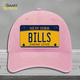 Bills New York Yellow Novelty License Plate Hat Tag Unconstructed Cotton Pink