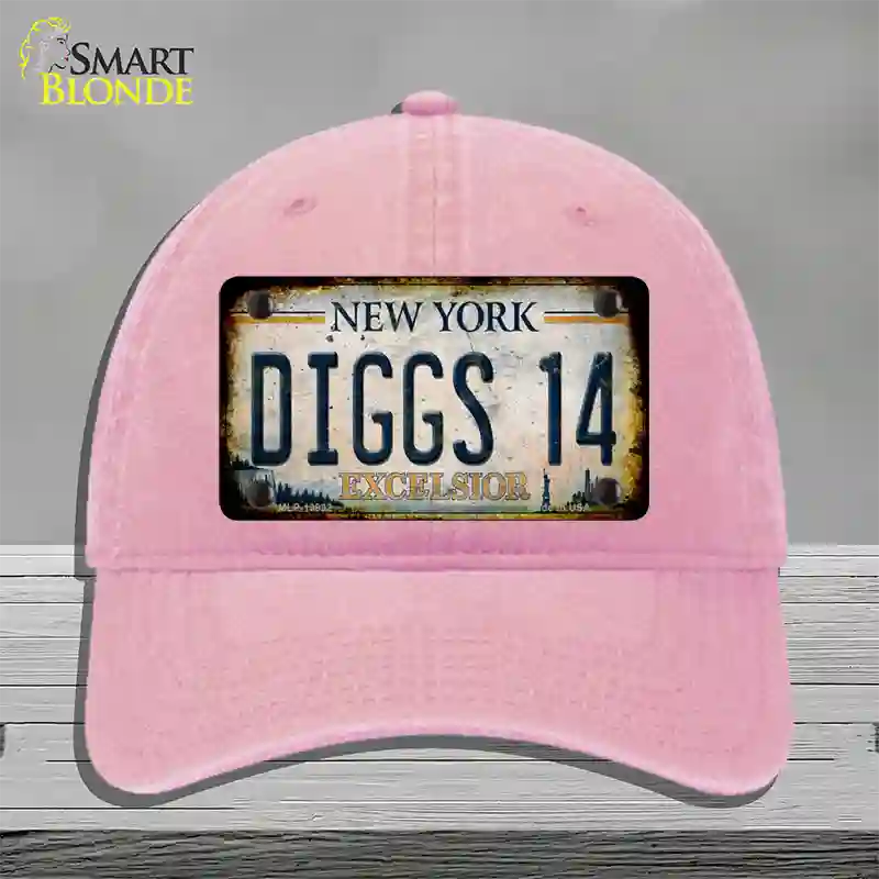 Diggs 14 Excelsior New York Rusty Novelty License Plate Hat Tag Unconstructed Cotton Pink
