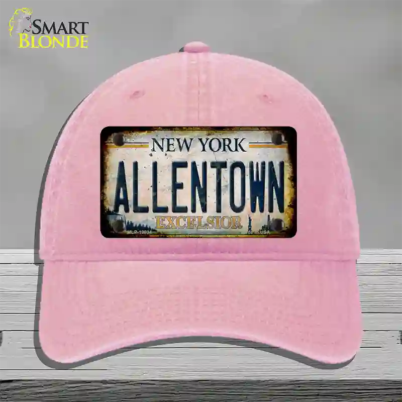 Allentown Excelsior New York Rusty Novelty License Plate Hat Tag Unconstructed Cotton Pink