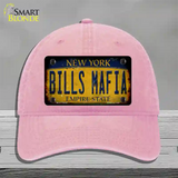Bills Mafia New York Yellow Rusty Novelty License Plate Hat Tag Unconstructed Cotton Pink