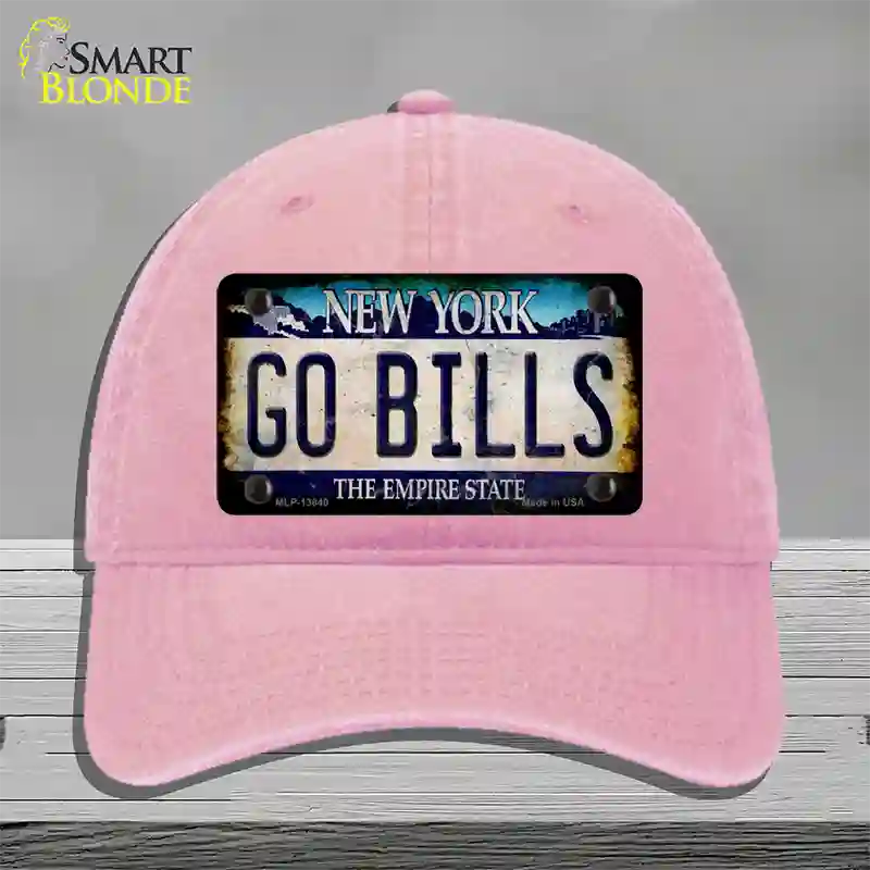 Go Bills New York Rusty Novelty License Plate Hat Tag Unconstructed Cotton Pink