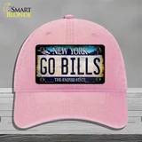 Go Bills New York Rusty Novelty License Plate Hat Tag Unconstructed Cotton Pink