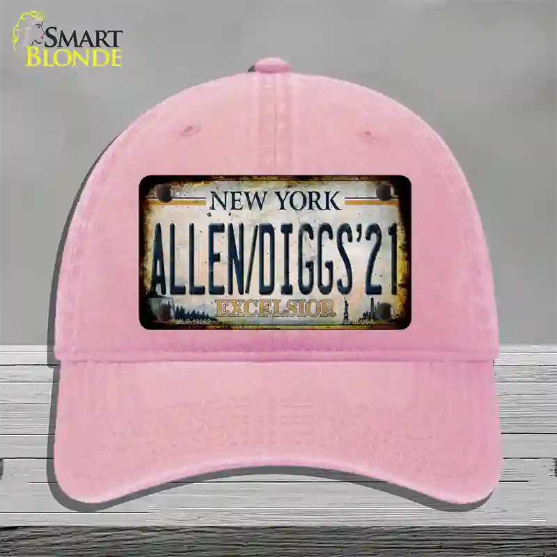 Allen Diggs 21 NY Excelsior Rusty Novelty License Plate Hat Tag Unconstructed Cotton Pink