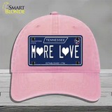 More Love Hearts Tennessee Blue Novelty License Plate Hat Tag Unconstructed Cotton Pink