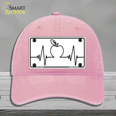 Apple Heart Beat Novelty License Plate Hat Tag Unconstructed Cotton / Pink