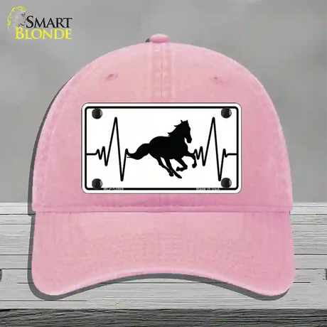 Horse Heart Beat Novelty License Plate Hat Tag Unconstructed Cotton / Pink