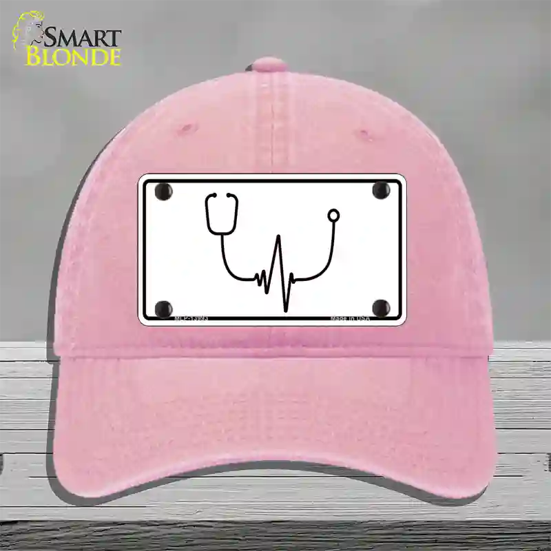 Stethoscope Heart Beat Novelty License Plate Hat Tag Unconstructed Cotton / Pink
