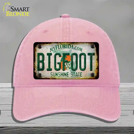 Bigfoot Florida Novelty License Plate Hat Tag Unconstructed Cotton / Pink
