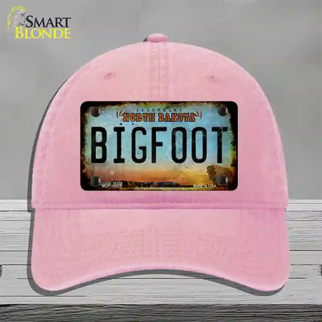 Bigfoot North Dakota Novelty License Plate Hat Tag Unconstructed Cotton / Pink