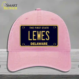 Lewes Delaware Novelty License Plate Hat Unconstructed Cotton / Pink