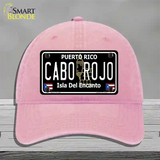 Cabo Rojo Puerto Rico Black Novelty License Plate Hat Unconstructed Cotton / Pink