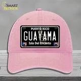 Guayama Puerto Rico Black Novelty License Plate Hat Unconstructed Cotton / Pink