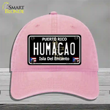 Humacao Puerto Rico Black Novelty License Plate Hat Unconstructed Cotton / Pink