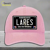 Lares Puerto Rico Black Novelty License Plate Hat Unconstructed Cotton / Pink