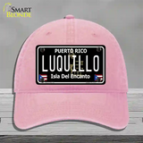 Luquillo Puerto Rico Black Novelty License Plate Hat Unconstructed Cotton / Pink