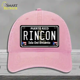 Rincon Puerto Rico Black Novelty License Plate Hat Unconstructed Cotton / Pink