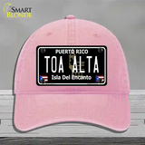 Toa Alta Puerto Rico Black Novelty License Plate Hat Unconstructed Cotton / Pink