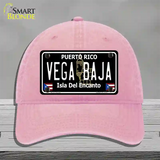 Vega Baja Puerto Rico Black Novelty License Plate Hat Unconstructed Cotton / Pink