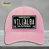 Villalba Puerto Rico Black Novelty License Plate Hat Unconstructed Cotton / Pink