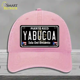 Yabucoa Puerto Rico Black Novelty License Plate Hat Unconstructed Cotton / Pink