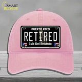 Retired Puerto Rico Black Novelty License Plate Hat Unconstructed Cotton / Pink