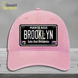 Brooklyn Puerto Rico Black Novelty License Plate Hat Unconstructed Cotton / Pink