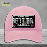 Puerta De Tierra Puerto Rico Black Novelty License Plate Hat Unconstructed Cotton / Pink
