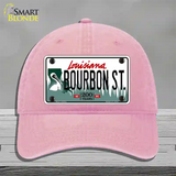 Bourbon St Louisiana Novelty License Plate Hat Unconstructed Cotton / Pink