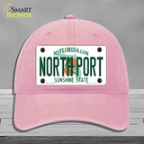North Port Florida Novelty License Plate Hat Unconstructed Cotton / Pink