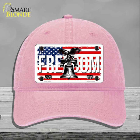 Freedom Liberty Bell Novelty License Plate Hat HAT-MLP-14547 Unconstructed Cotton Pink