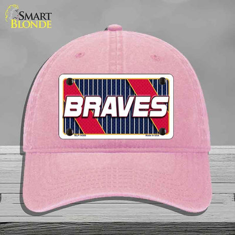 BRAVES Graphic Novelty License Plate Hat HAT-MLP-14566 Unconstructed Cotton Pink