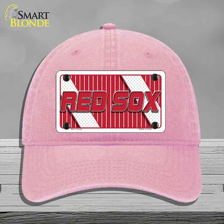 RED SOX Graphic Novelty License Plate Hat HAT-MLP-14568 Unconstructed Cotton Pink