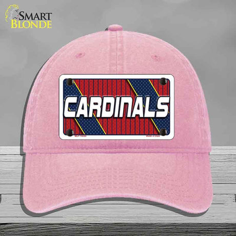Pink cap with 'Cardinals' logo on a gray background