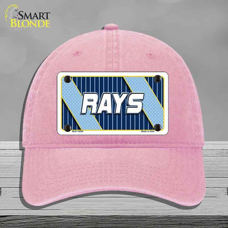 Pink cap with a 'RAYS' license plate design on a gray background