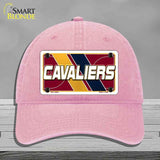 Pink cap with Cavaliers license plate design on a gray background