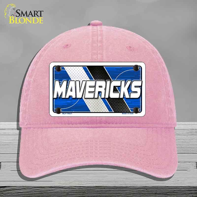 Pink cap with a 'MAVERICKS' license plate design on a gray background