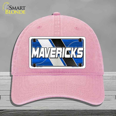 Pink cap with a 'MAVERICKS' license plate design on a gray background
