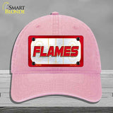 FLAMES Graphic Novelty License Plate Hat HAT-MLP-14660 Unconstructed Cotton Pink