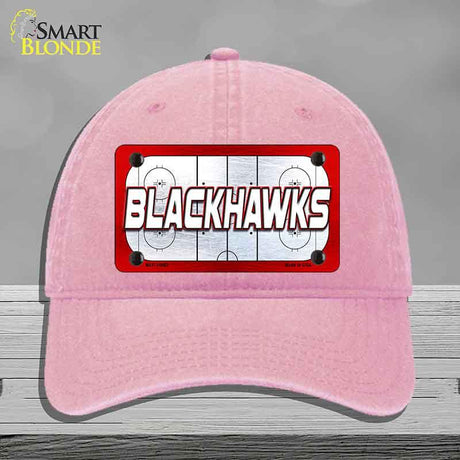 BLACKHAWKS Graphic Novelty License Plate Hat HAT-MLP-14662 Unconstructed Cotton Pink