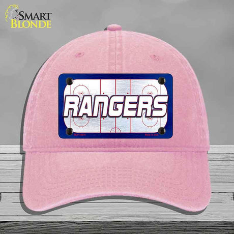 RANGERS Graphic Novelty License Plate Hat HAT-MLP-14675 Unconstructed Cotton Pink