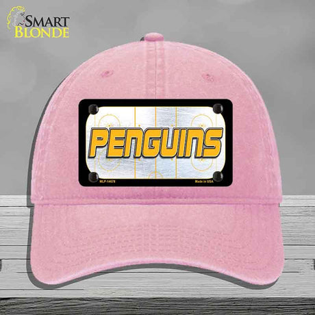 PENGUINS Graphic Novelty License Plate Hat HAT-MLP-14678 Unconstructed Cotton Pink