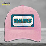 SHARKS Graphic Novelty License Plate Hat HAT-MLP-14679 Unconstructed Cotton Pink