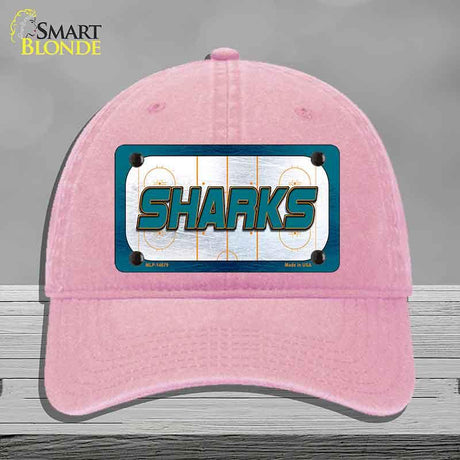 SHARKS Graphic Novelty License Plate Hat HAT-MLP-14679 Unconstructed Cotton Pink
