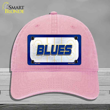 BLUES Graphic Novelty License Plate Hat HAT-MLP-14681 Unconstructed Cotton Pink
