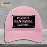 North Carolina Rebel Novelty License Plate Hat Unconstructed Cotton / Pink