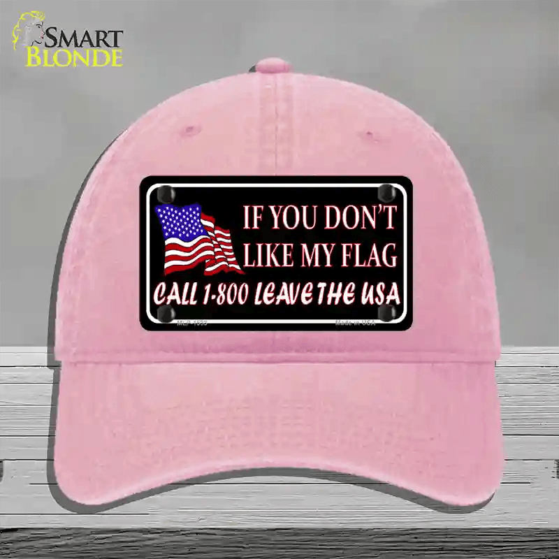 1 800 Leave The USA Novelty License Plate Hat Unconstructed Cotton / Pink